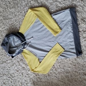 Grey and yellow hoodie size small